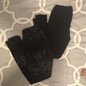 LuLaRoe OS black leggings & black print leggings